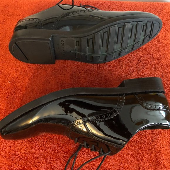 New Men's Cole Haan Patent Leather Lace Up Shoes 12M - Picture 8 of 12